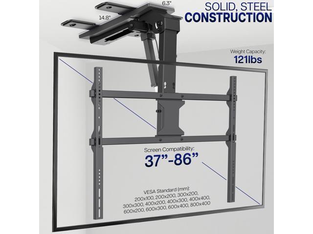 VIVO Black Electric Flip Down Ceiling TV Mount for 37 to 86 inch Screens