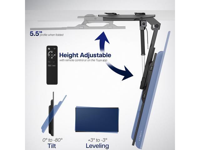 VIVO Black Electric Flip Down Ceiling TV Mount for 37 to 86 inch Screens