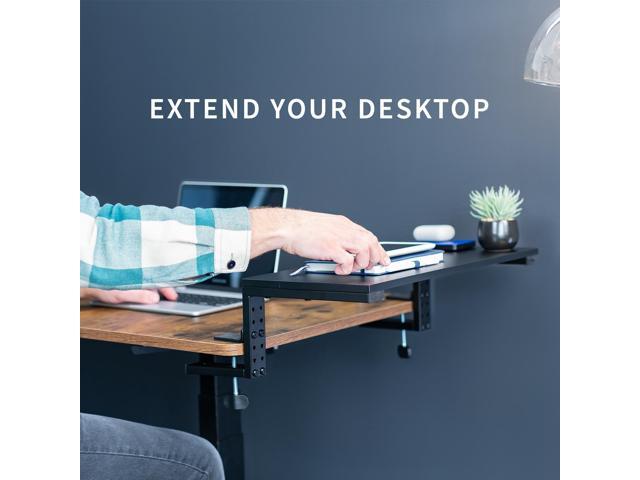 VIVO Black 22' Clamp-on Desk Extension Shelf for Monitor, Laptop, Printer