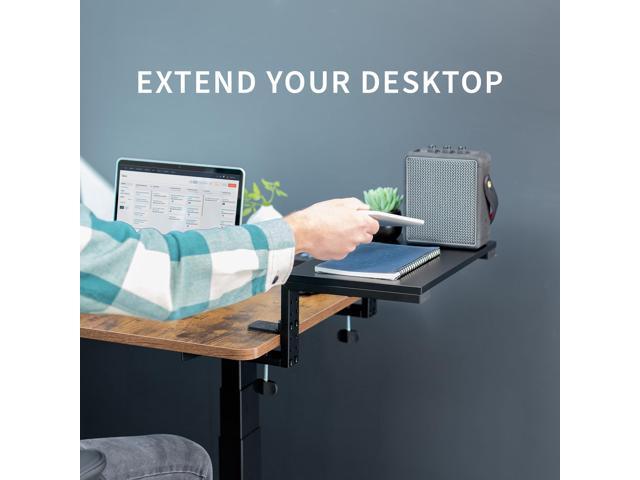 VIVO Black 15' Clamp-on Desk Extension Shelf for Monitor, Laptop, Printer
