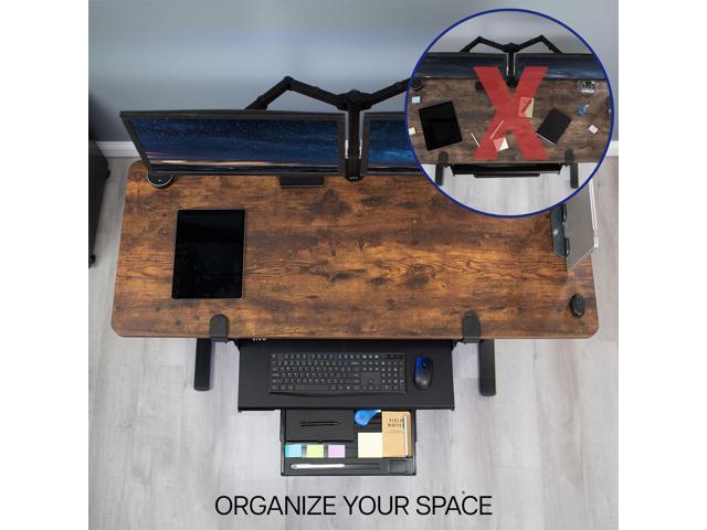 VIVO Extra Sturdy Clamp-on Computer Keyboard Tray Platform with Pencil Drawer
