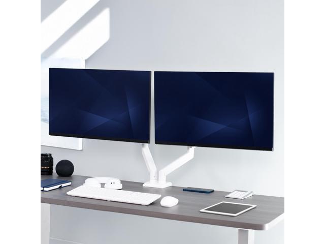 VIVO White Dual 13' to 30' Computer Monitor Counterbalance Desk Mount Stand