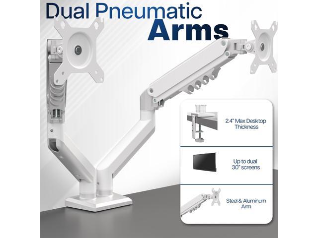 VIVO White Dual 13' to 30' Computer Monitor Counterbalance Desk Mount Stand