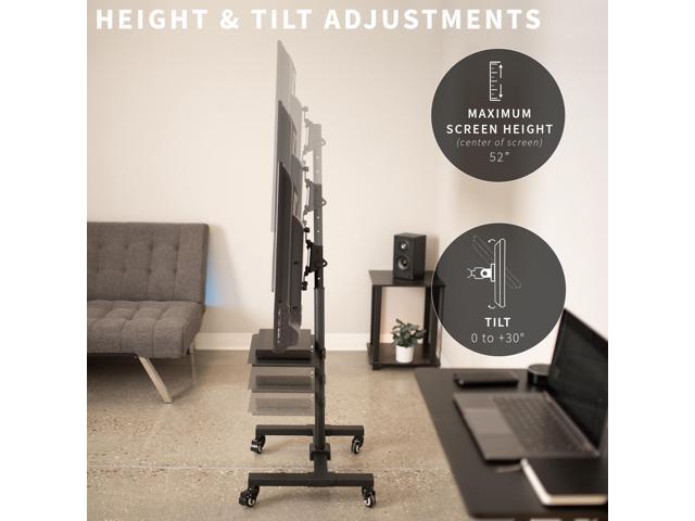 VIVO Mobile 13' to 50' TV Floor Stand with Shelf, Height Adjustable Mount