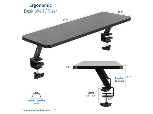 VIVO Black 26' Clamp-on Desk Shelf Monitor Laptop Riser Desk Organizer