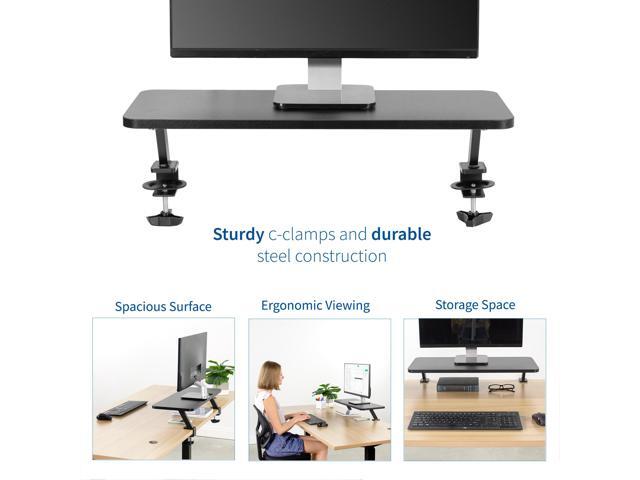 VIVO Black 26' Clamp-on Desk Shelf Monitor Laptop Riser Desk Organizer