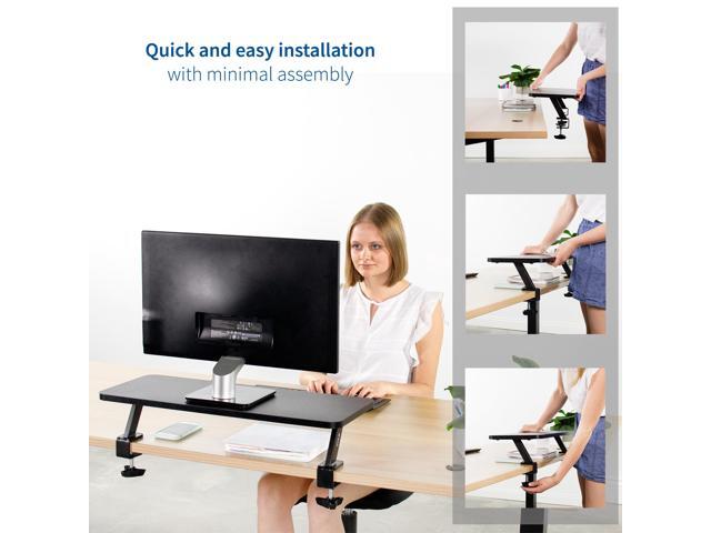 VIVO Black 26' Clamp-on Desk Shelf Monitor Laptop Riser Desk Organizer