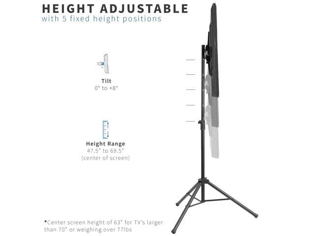 VIVO Black Tripod 37' to 75' TV Display Floor Stand Height Adjustable Mount