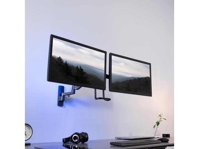 VIVO Dual Monitor Pneumatic Wall Mount, Fits 2 Screens up to 27' or 1 up to 49'