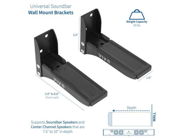 VIVO Steel Universal Soundbar Speaker Dual Adjustable Wall Mount Brackets