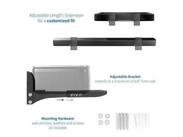 VIVO Steel Universal Soundbar Speaker Dual Adjustable Wall Mount Brackets