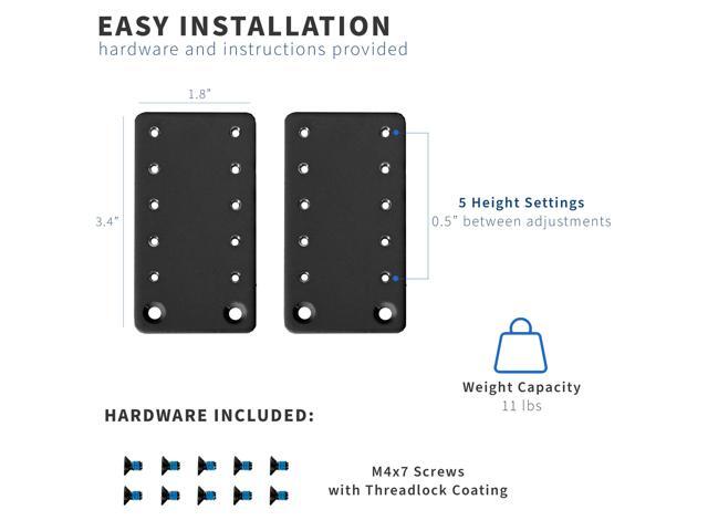 VIVO Black Height Adjustment Kit for MOUNT-KB05E Under Desk Keyboard Tray Series
