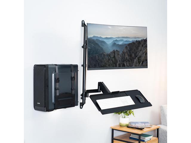 VIVO Sit-Stand Height Adjustable Pneumatic Arm Wall Mount for 1 Screen up to 32'