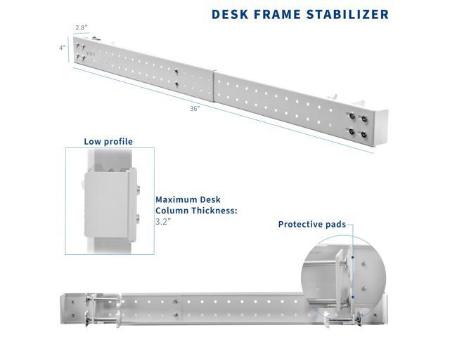 VIVO White Universal Steel Clamp-on Desk Stabilizer Bar Bracket Support System - image 2