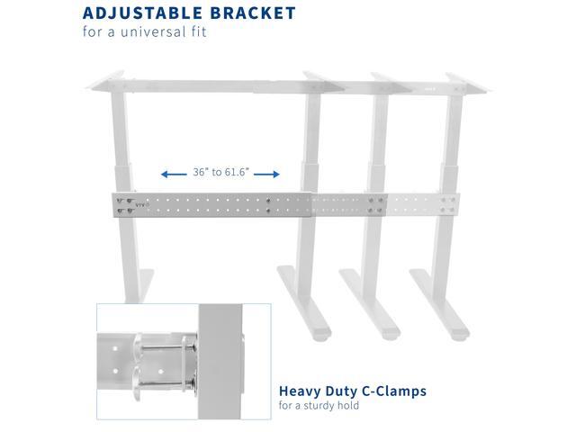 VIVO White Universal Steel Clamp-on Desk Stabilizer Bar Bracket Support System - image 3
