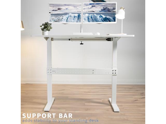 VIVO White Universal Steel Clamp-on Desk Stabilizer Bar Bracket Support System - image 4
