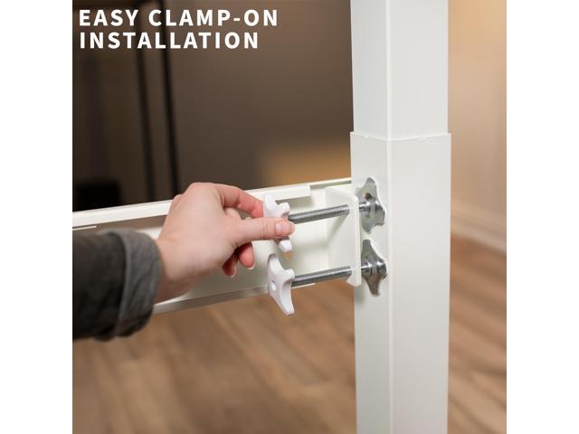 VIVO White Universal Steel Clamp-on Desk Stabilizer Bar Bracket Support System - image 5