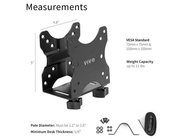 VIVO Adjustable Thin Client Mount Bracket Under Desk Mini PC Computer Holder - image 6