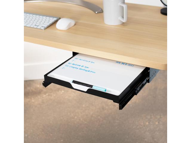 VIVO Under Desk Whiteboard Slider Tray, Hideaway Workstation Dry Erase Board