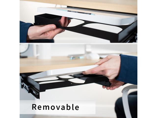 VIVO Under Desk Whiteboard Slider Tray, Hideaway Workstation Dry Erase Board