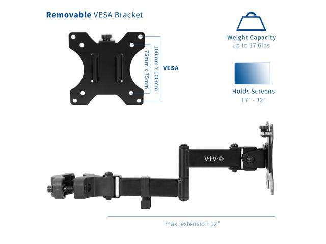 VIVO Steel Universal Pole Mount Monitor Arm VESA Plate Fits 17' to 32' Screens