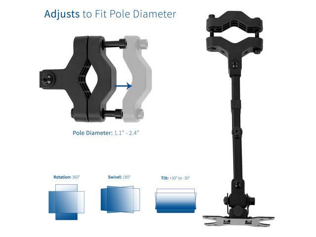 VIVO Steel Universal Pole Mount Monitor Arm VESA Plate Fits 17' to 32' Screens