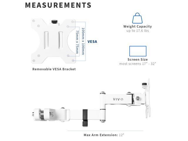 VIVO Steel Universal Pole Mount Monitor Arm VESA Plate | Fits 17 to 32 Screens - image 2