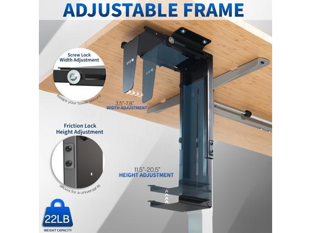 VIVO Black Under-Desk and Wall PC Mount, Computer Case Holder with 135 Swivel