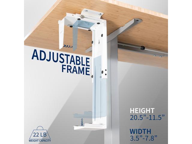 VIVO White Under-Desk and Wall PC Mount, Computer Case Holder with 135 Swivel