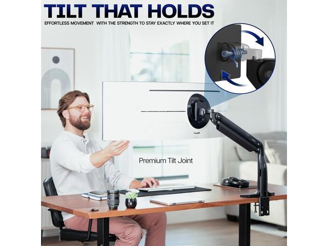 Single Ultra Wide Monitor Pneumatic Spring Desk Mount with USB, Max VESA 200x100