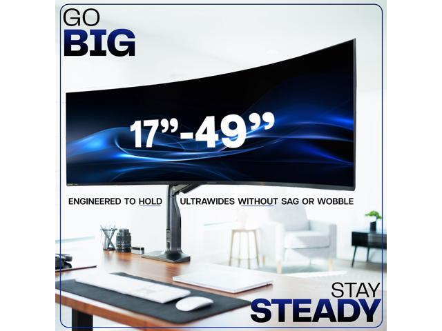 Single Ultra Wide Monitor Pneumatic Spring Desk Mount with USB, Max VESA 200x100