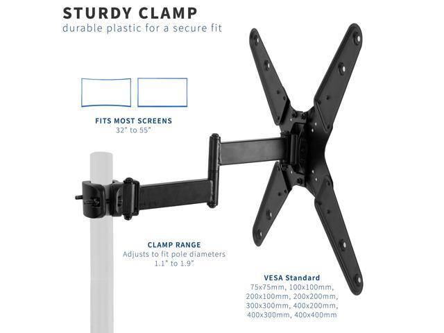 VIVO Steel Universal Pole Mount TV Arm VESA Plate Fits 32' to 55' Screens