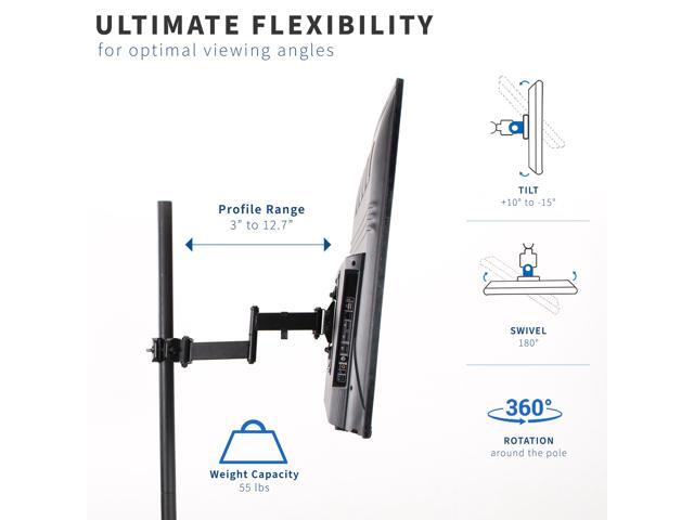VIVO Steel Universal Pole Mount TV Arm VESA Plate Fits 32' to 55' Screens