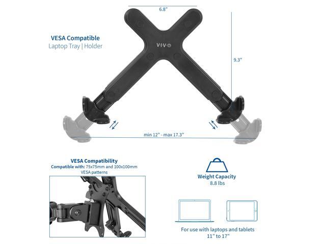 VIVO Single Laptop Notebook Stand Holder for VESA Compatible Monitor Arms