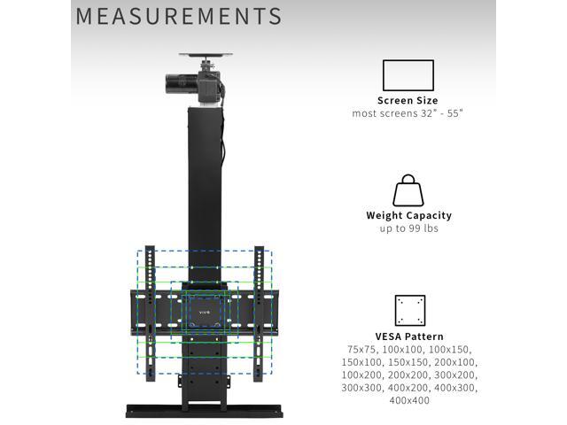 VIVO Motorized Drop Down 32' to 55' TV Height Adjustable Ceiling Mount