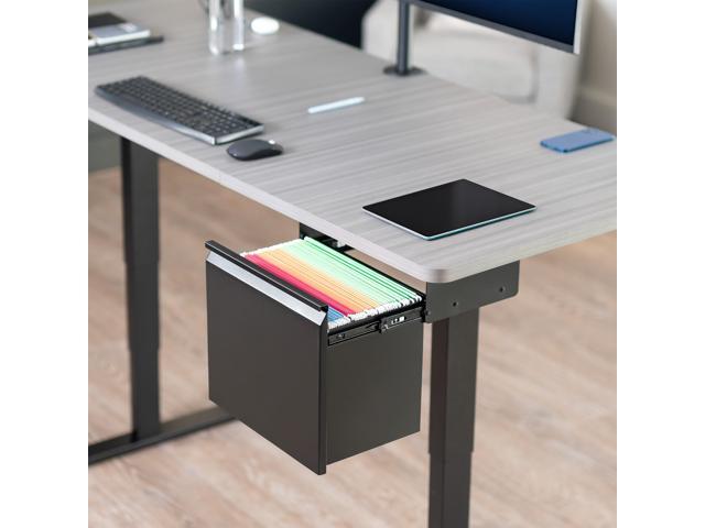 VIVO Black Under Desk Filing Cabinet, Large Storage Drawer for Letter Size Files