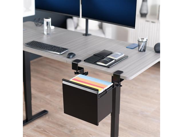 VIVO Black Clamp-on Filing Cabinet, Large Storage Drawer for Letter Size Files