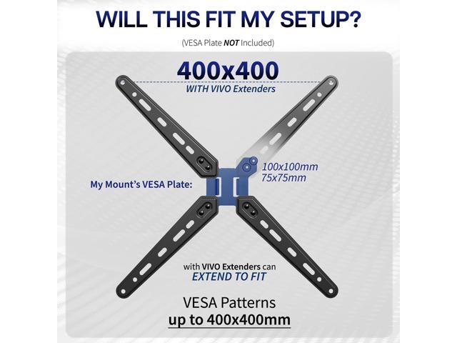 VIVO Steel Adapter VESA Bracket for up to 400x400mm, TV Screen Sizes 32' to 55'