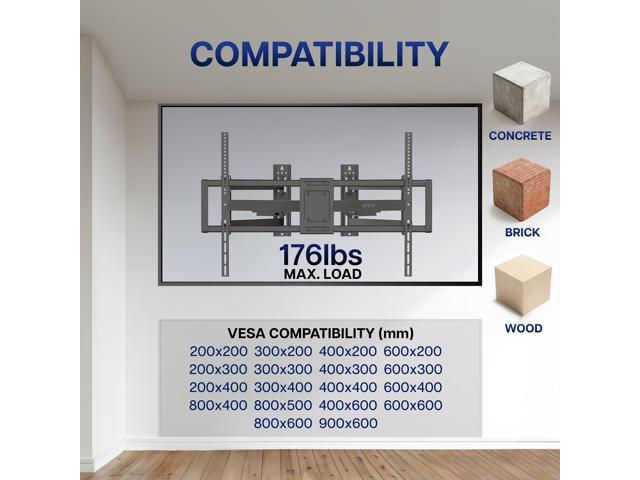 VIVO Full Motion Corner Wall TV Mount Bracket for 46' to 100' Flat Screens