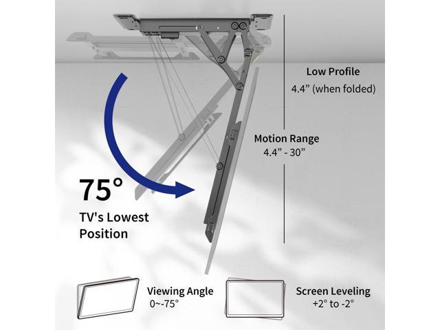 VIVO Motorized Flip Down Pitched Roof Ceiling TV Mount for 40' to 85' Screen