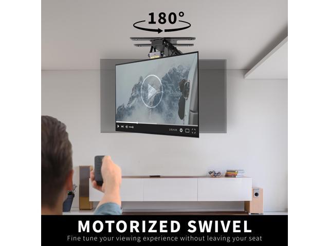 VIVO Black Electric Swivel Flip Down Ceiling TV Mount for 32' to 70' Screen