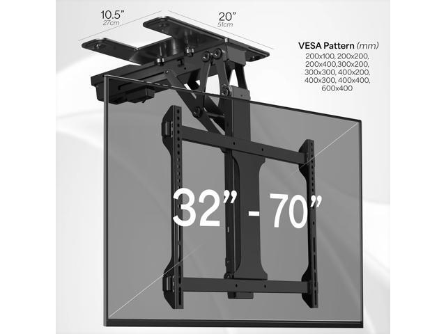 VIVO Black Electric Swivel Flip Down Ceiling TV Mount for 32' to 70' Screen
