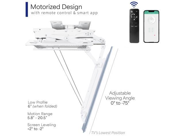 VIVO White Electric Swivel Flip Down Ceiling TV Mount for 32' to 70' Screen