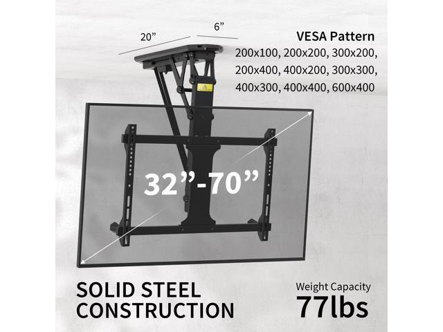 Electric Motorized Flip Down Pitched Roof Ceiling TV Mount for 32' to 70' Screen