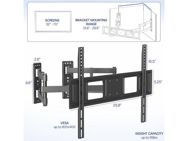 VIVO Full Motion Corner Wall TV Mount Bracket for 32' to 70' Flat Screen