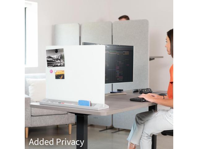 VIVO Glass Dry Erase Board Desktop Divider 23' x 19' Whiteboard Partition
