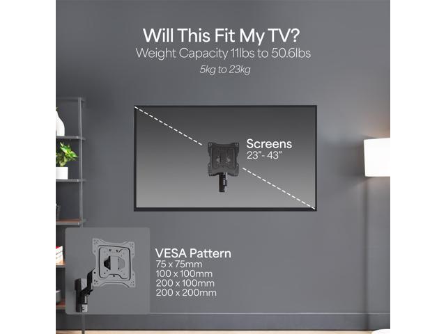 VIVO Premium Aluminum Single TV Wall Mount Adjustable Arm for Screens up to 43 - image 2