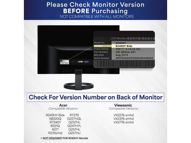 VIVO Quick Attach VESA Adapter Bracket Designed for Acer & Viewsonic Monitors