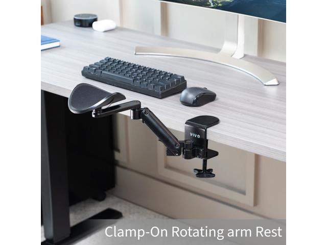 VIVO Black Universal Clamp-on Adjustable Ergonomic Arm and Wrist Rest Pad