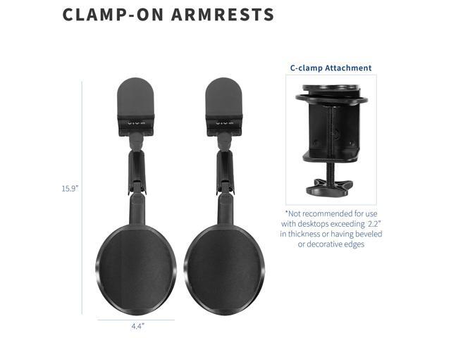 VIVO Black Universal Clamp-on Adjustable Ergonomic Arm & Wrist Rest Pad - 2 Pack